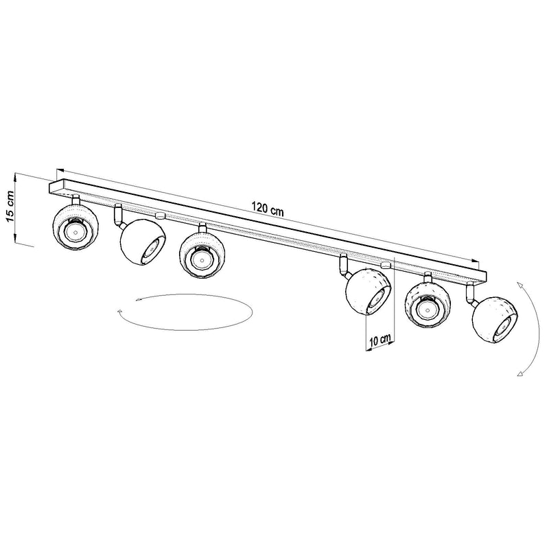 Lampada da soffitto OCULARE 6L nera