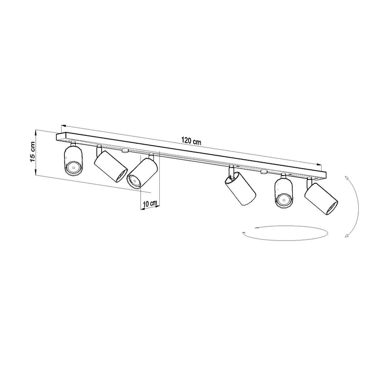 Lampada da soffitto RING 6L grigia