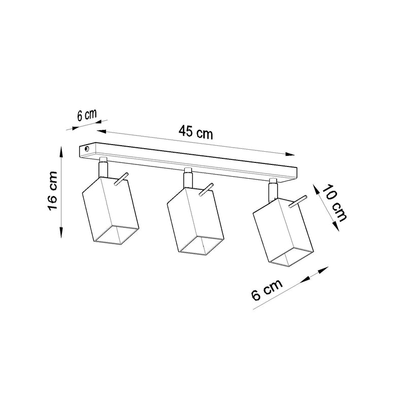 Loftslampe MERIDA 3 grå