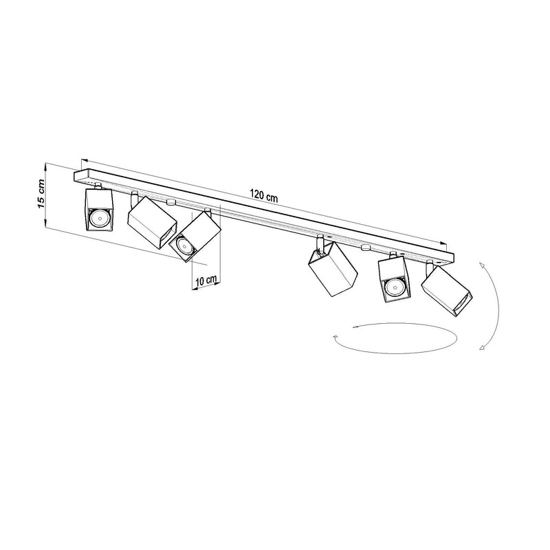 Plafondlamp MERIDA 6L zwart