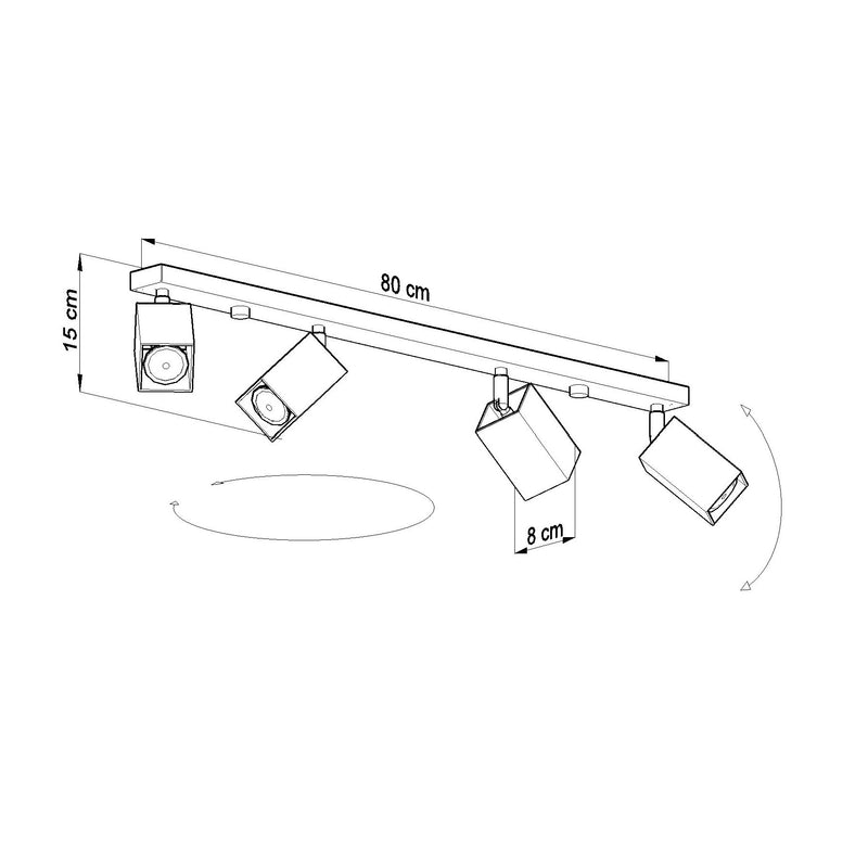 Plafondlamp MERIDA 4L grijs