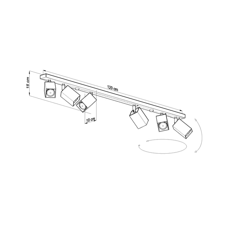 Loftslampe MERIDA 6L grå