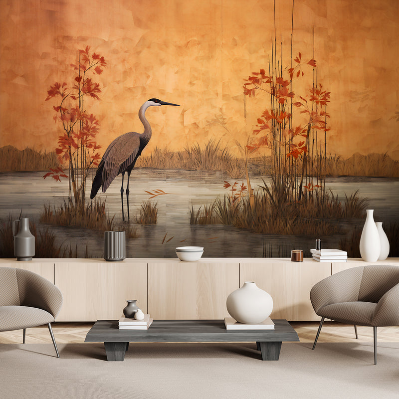 Wallpaper, Oriental crane