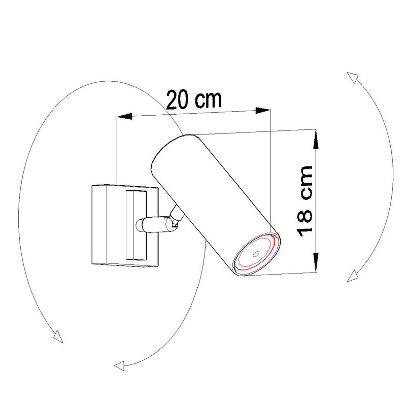 Lámpara de pared DIREZIONE negro