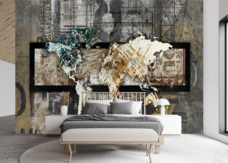 Wallpaper, Vintage style world map