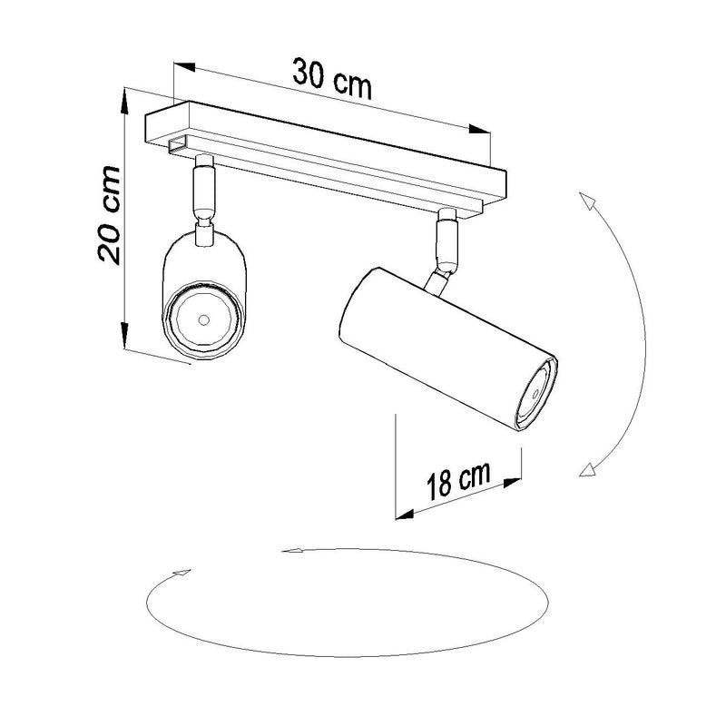 Plafondlamp DIREZIONE 2 zwart