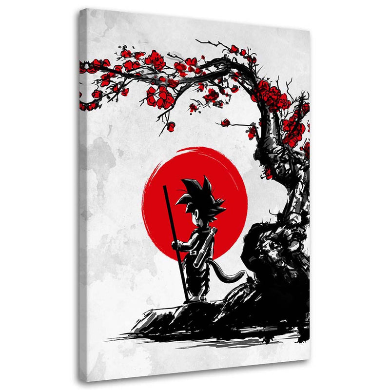 Canvas print, Goku and the red moon