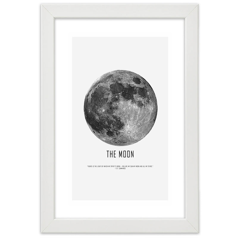 Picture in white frame, Moon