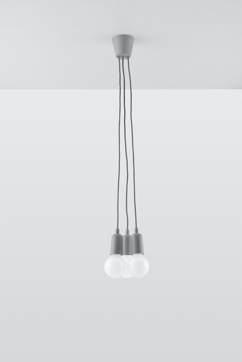 Pendant lamp DIEGO 3 grey