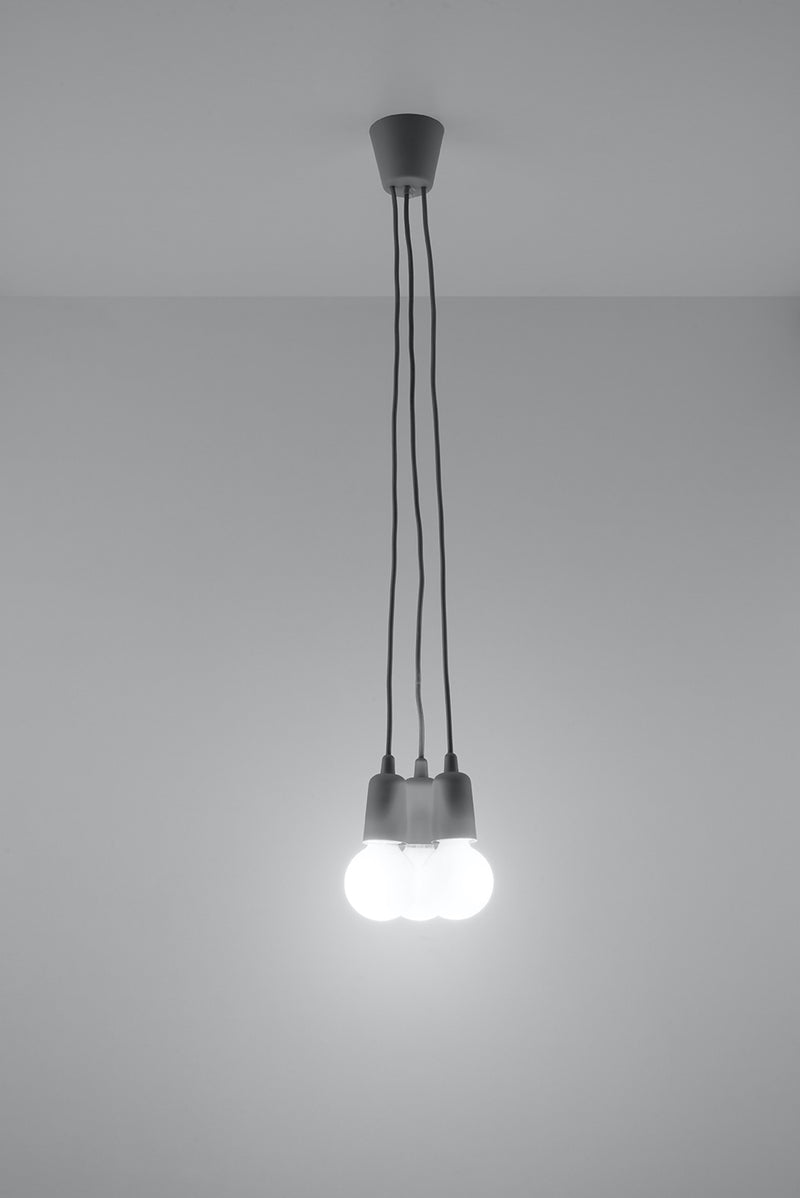 Pendant lamp DIEGO 3 grey