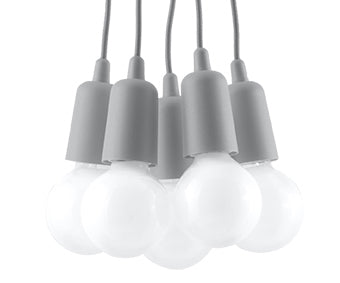 Pendant lamp DIEGO 5 grey