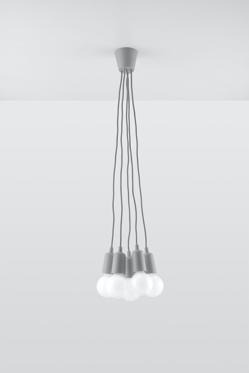 Pendant lamp DIEGO 5 grey