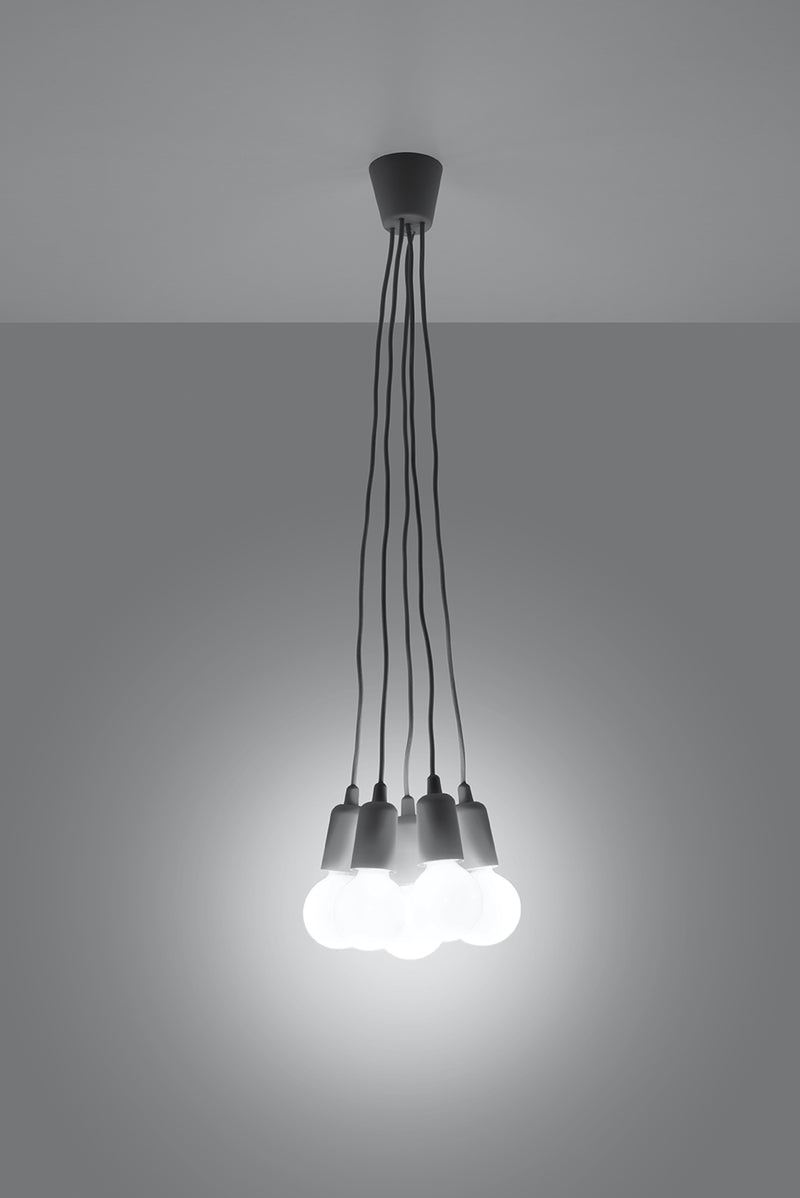 Pendant lamp DIEGO 5 grey