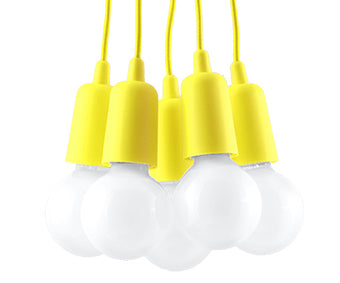 Pendant lamp DIEGO 5 yellow