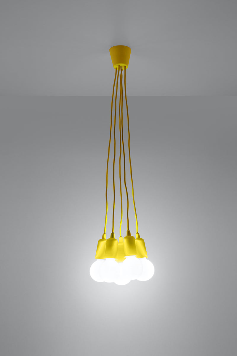 Pendant lamp DIEGO 5 yellow