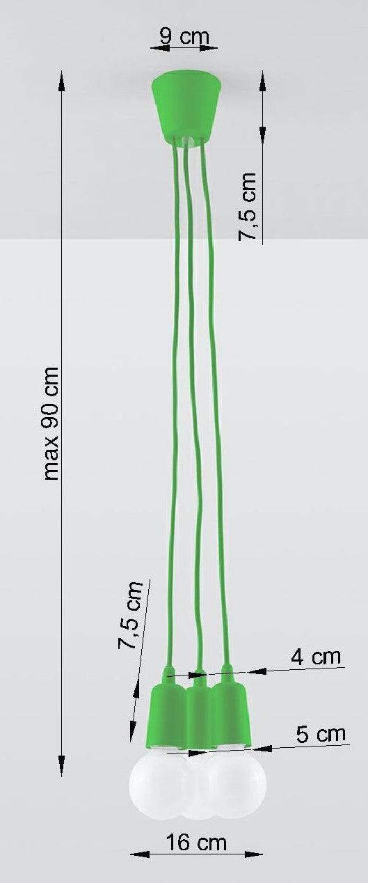 Lampada a sospensione DIEGO 3 verde