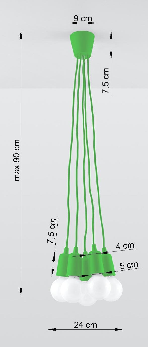 Lampada a sospensione DIEGO 5 verde
