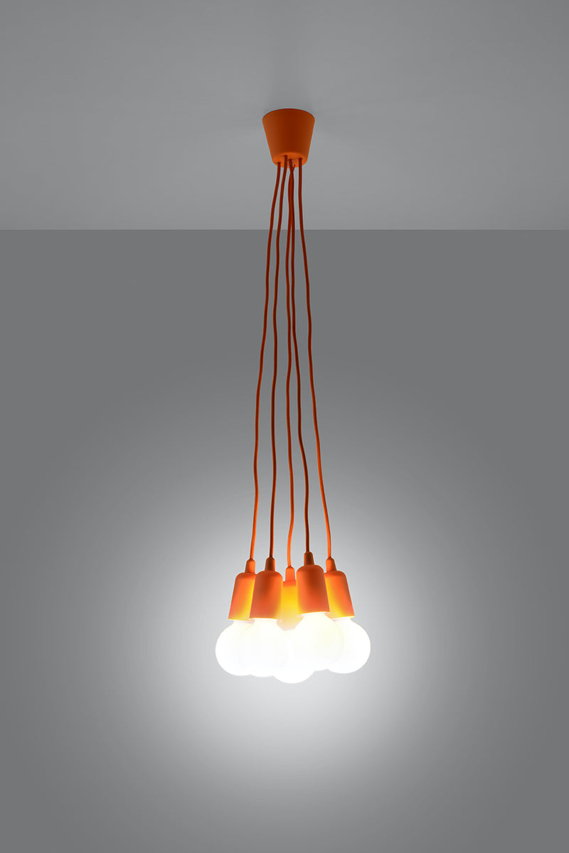 Pendant lamp DIEGO 5 orange