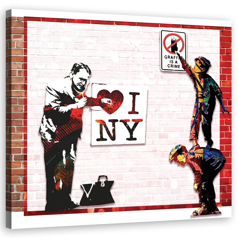 Canvas print, Banksy I love New York