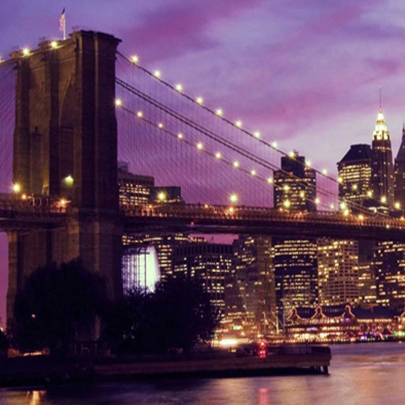 Separador de ambientes Doble cara, Manhattan sumergido en violeta