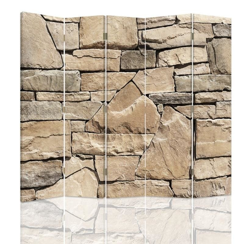 Room divider Double-sided, Beige sandstone wall