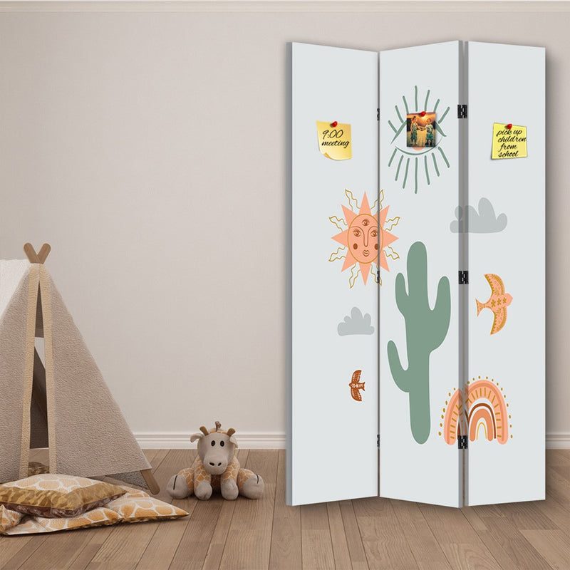 Room divider Double-sided PIN IT, Coloured symbols