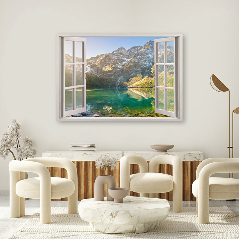 Deco panel print, Window Lake in the mountains Nature