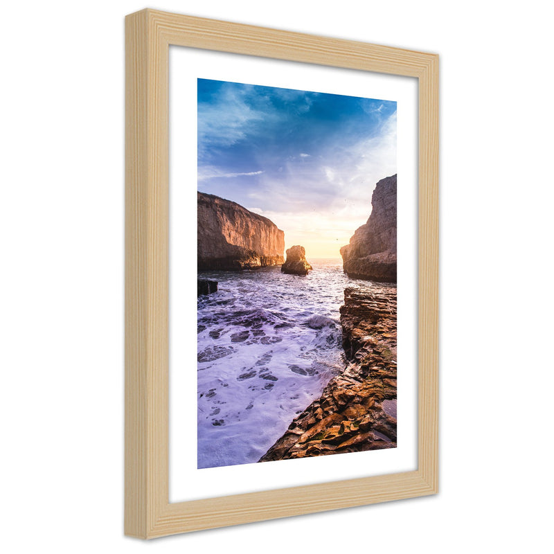 Picture in natural frame, Ocean and rocks