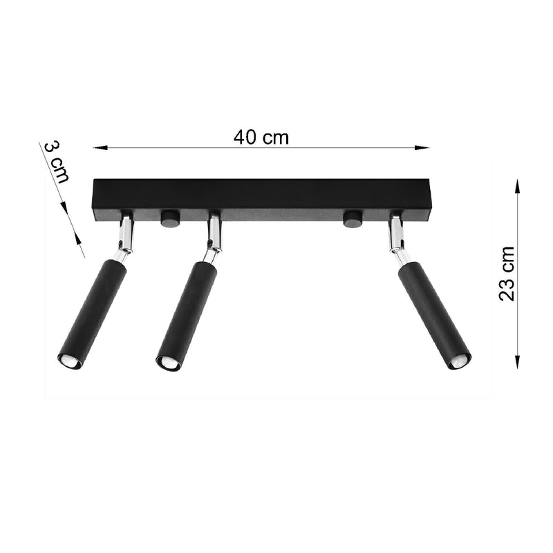 Plafondlamp EYETECH 3 zwart