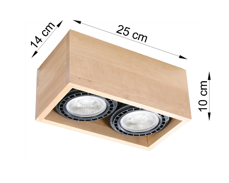 Deckenleuchte QUATRO 2 Holz