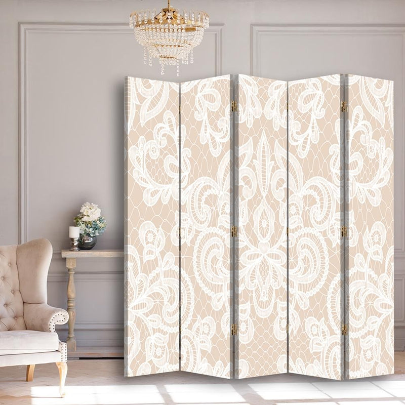 Room divider Double-sided, Beige ornament