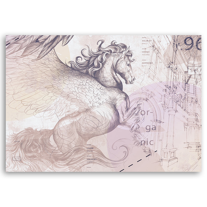 Deco panel print, Winged Pegasus abstract