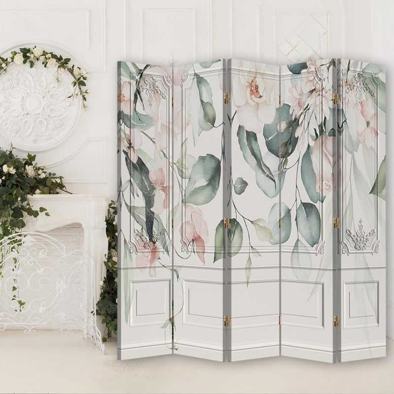 Room divider Double-sided, Pastel flowers