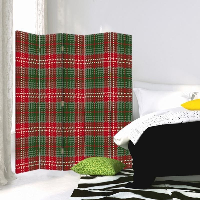 Room divider Double-sided, Red-green check