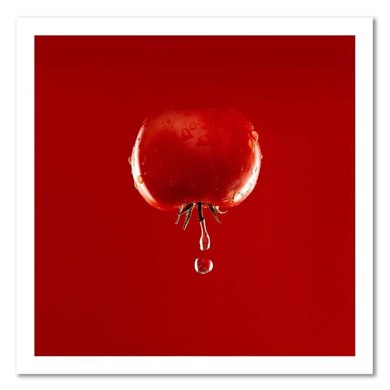 Deco panel print, Tomato and drops of water - colour