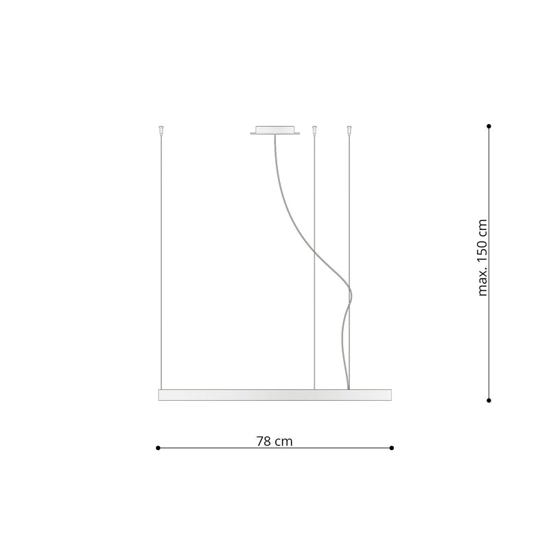 Lampadario RIO 78 nero 3000K