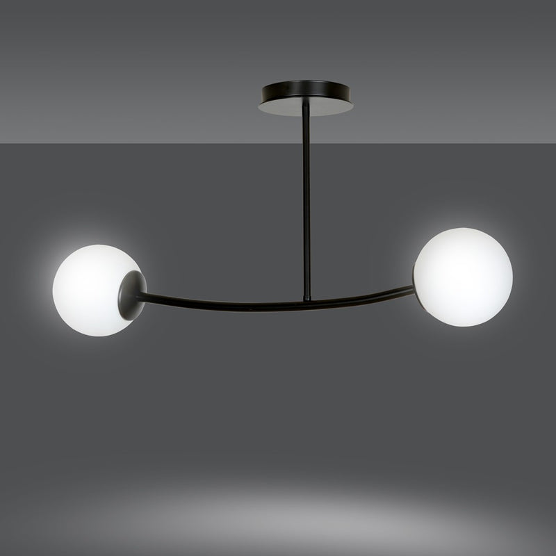 HALLDOR ceiling lamp 2L, D15 black, E14