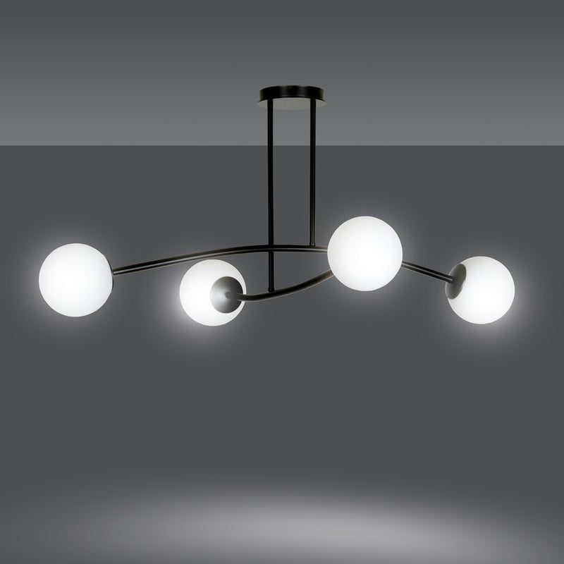 HALLDOR ceiling lamp 4L, D15 black, E14