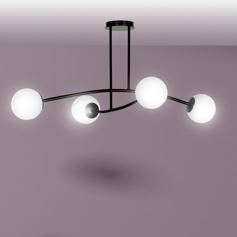 HALLDOR ceiling lamp 4L, D15 black, E14