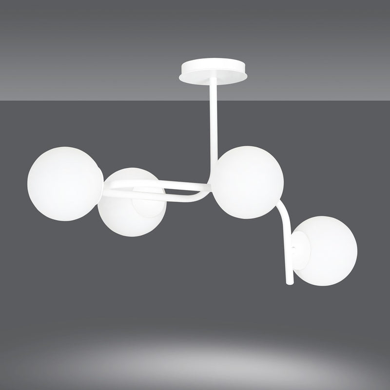KALF ceiling lamp 4L, D15 white, E14