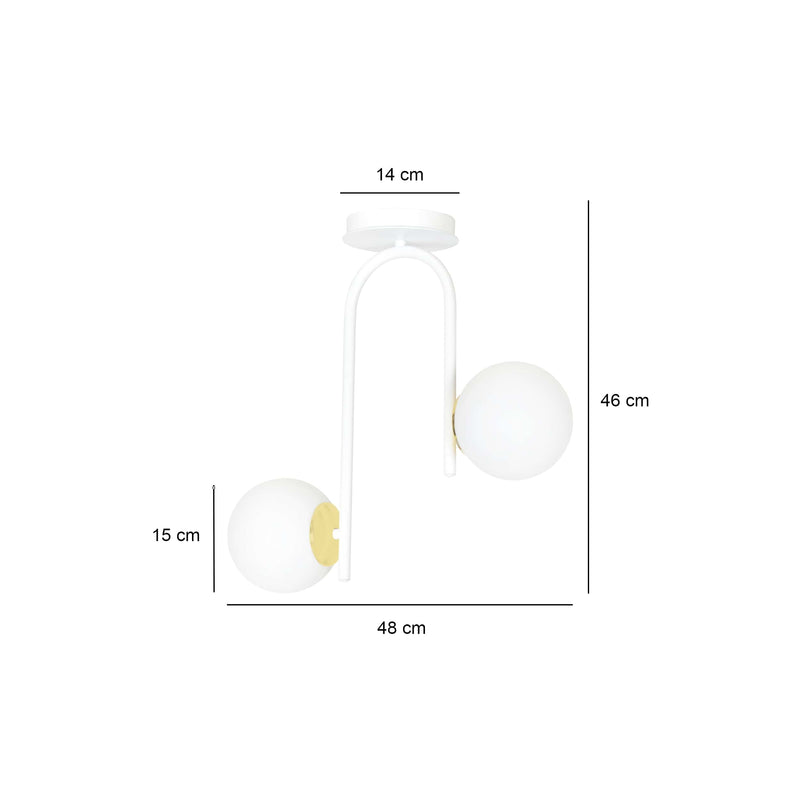 RAGNAR ceiling lamp 2L, D15 white, E14