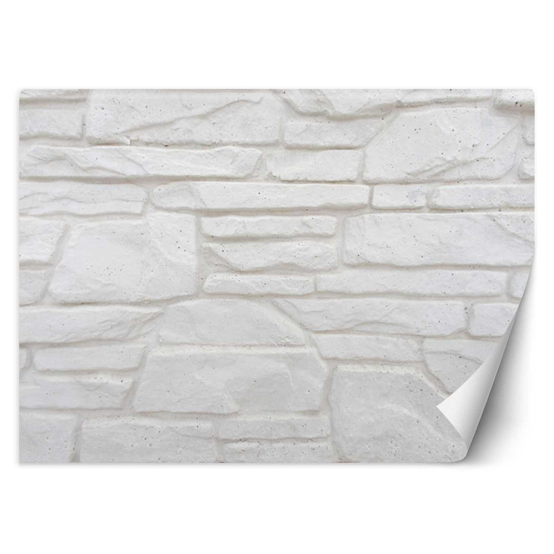 Wallpaper, White stone wall bricks