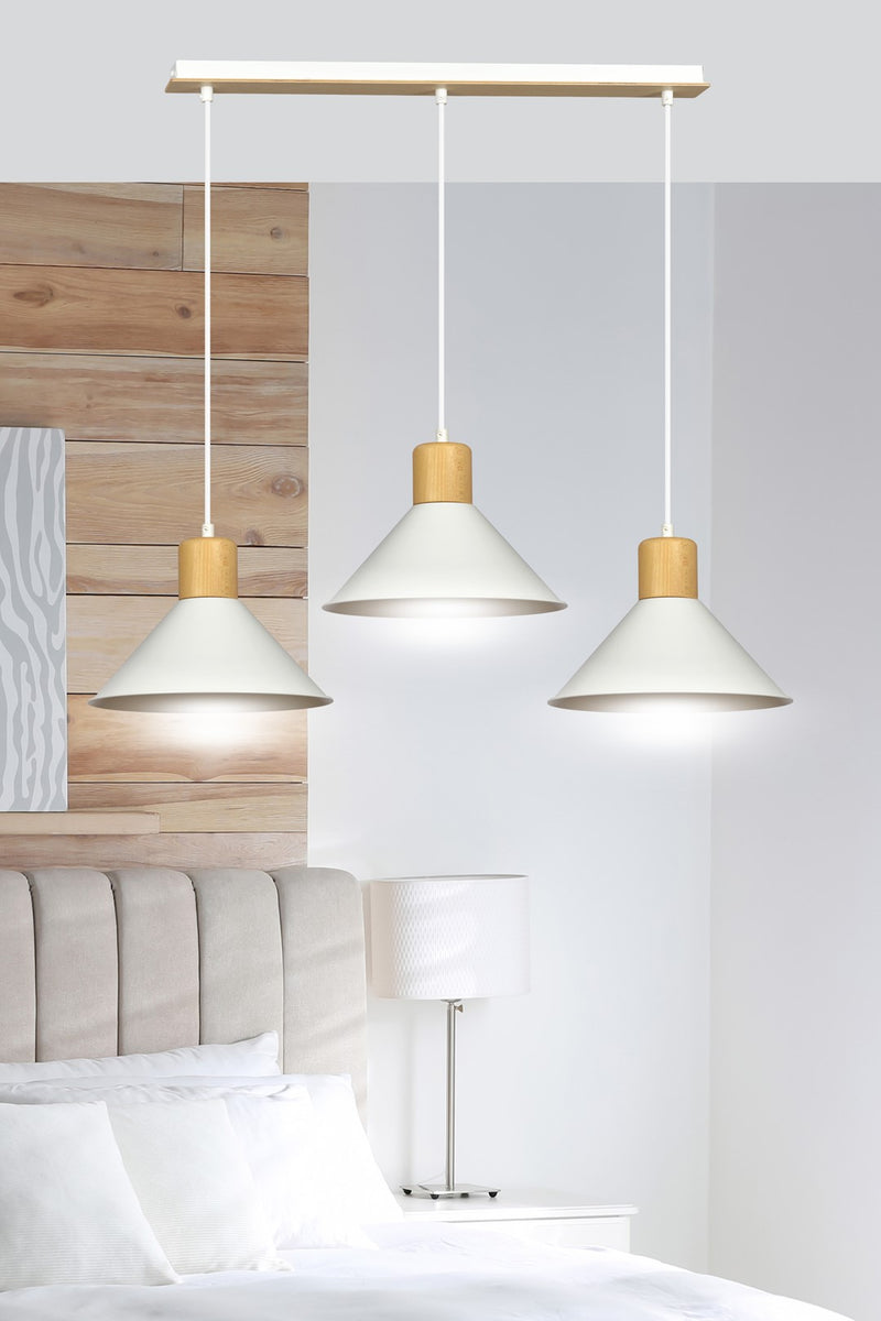 ROWEN pendant lamp 3L, white, E27