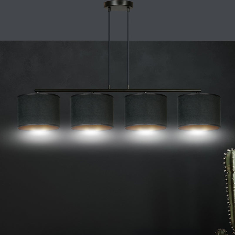 HILDE pendant lamp 4L, D20 black, E27
