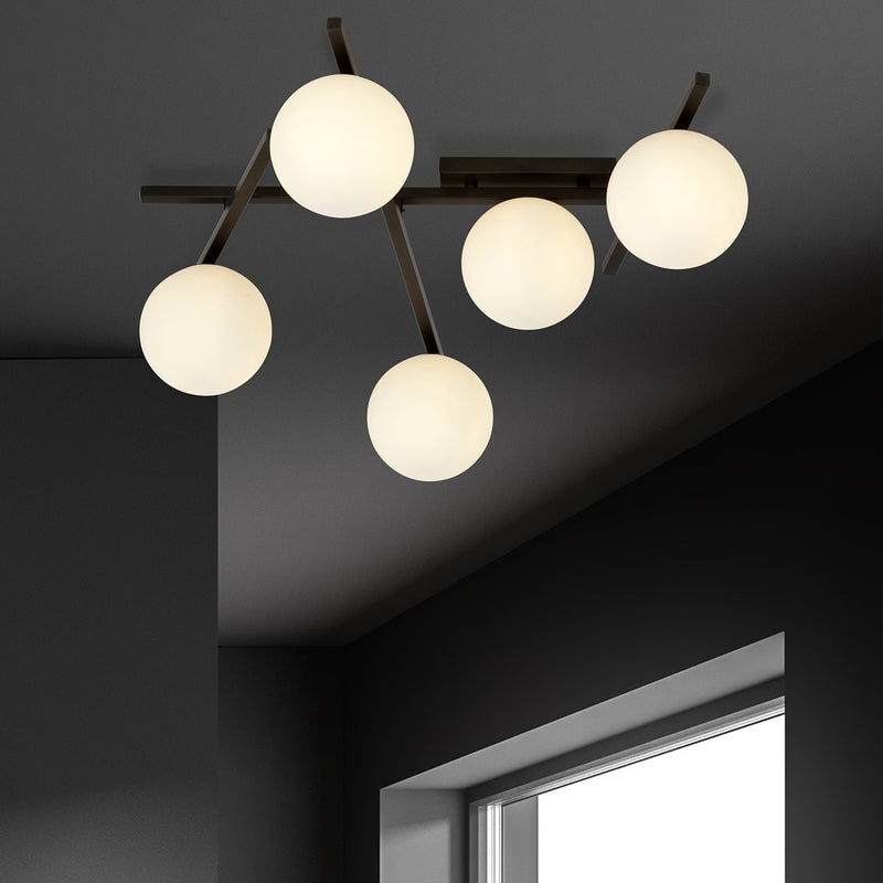 SMART ceiling lamp 5L, D15 black, E14