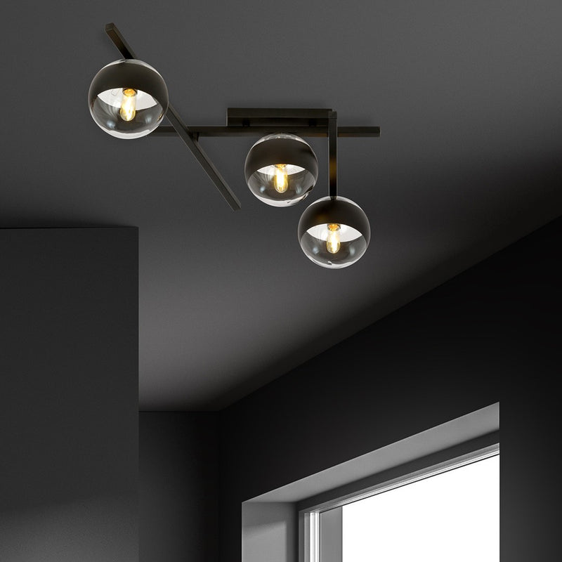 SMART ceiling lamp 3L, D15 black, E14