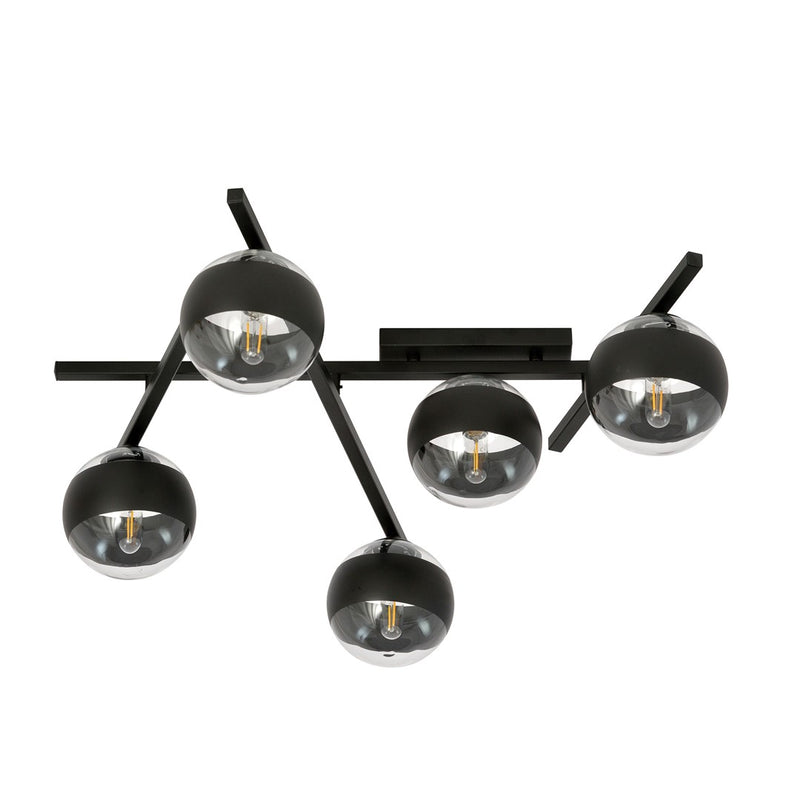 SMART ceiling lamp 5L, D15 black, E14