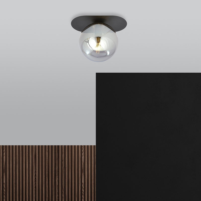 PLAZA ceiling lamp 1L, D14 black, E14