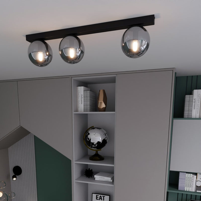 FIT ceiling lamp 3L, D14 black, E14