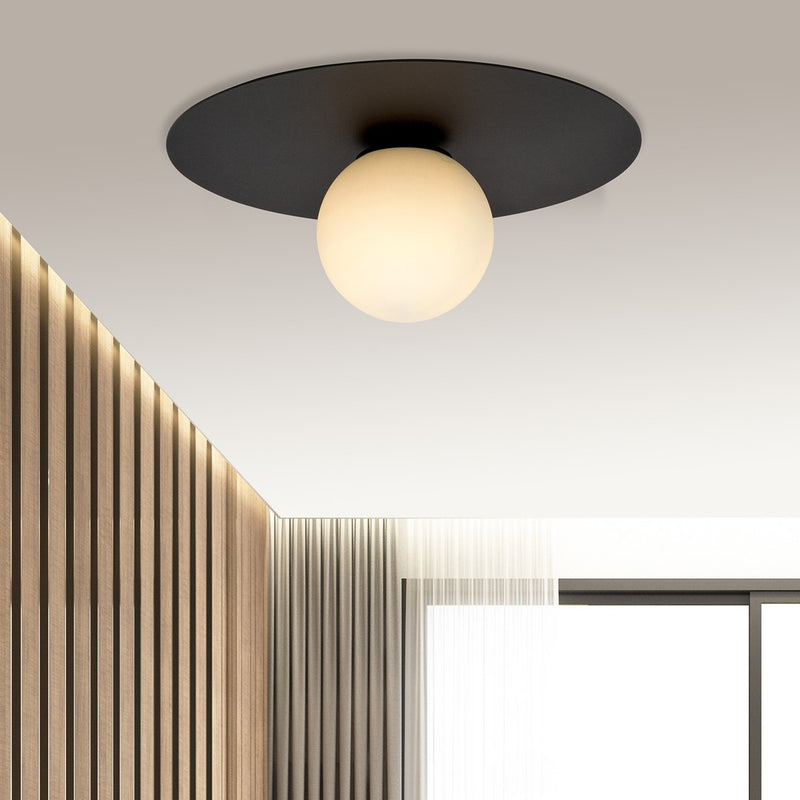 SOLAR ceiling lamp 1L, D15 black, E14